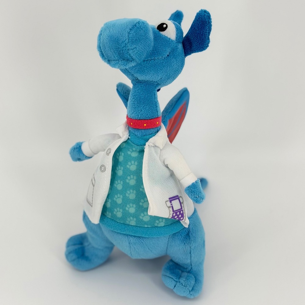 Disney Doc McStuffins Stuffy the Dragon Blue Plush Lab Coat Just Play 9.5 inch